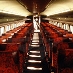 Amfleet coach car interior, 1970s.