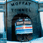 <i>California Zephyr</i> exiting Moffat Tunnel, 1990s.