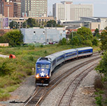 <i>Piedmont</i> train departing Raleigh, 2012.