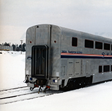 Transition Sleeper No. 39005 in the snow, 1990s.