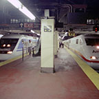 X2000 and ICE trains at New York Penn Station, 1993.
