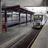 X2000 with RTL Turboliners at Washington Union Station, 1992.