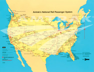 Amtrak system map, 1991.