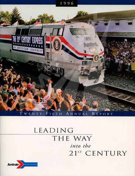1996 Amtrak Annual Report Cover.
