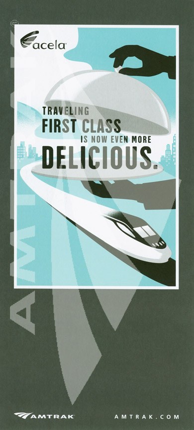 <i>Acela Express</i> First Class menu.