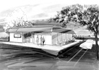 Amtrak concept station, 1970s.