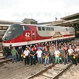 Beech Grove employees with the Amtrak Veterans Locomotive, 2013. 