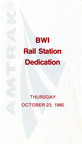 BWI Rail Station dedication booklet, 1980.