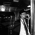Conductor making an announcement, 2016.