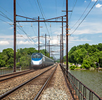 <i>Acela Express</i> crossing the Bush River in northeastern Maryland, 2014.
