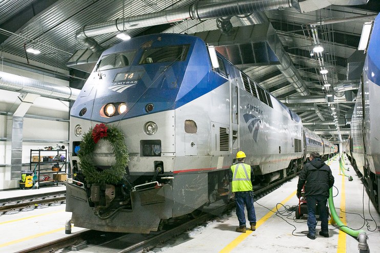 <i>Downeaster</i> trainsets being serviced, 2016.