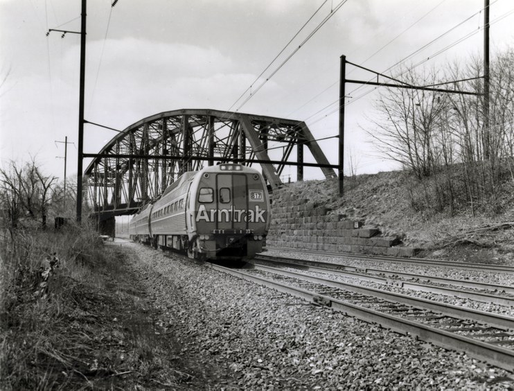 <i>Keystone Service</i> train at Whitford, Pa., early 1980s.