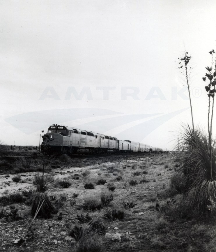 <i>Sunset Limited</i> in the New Mexico desert, 1970s.