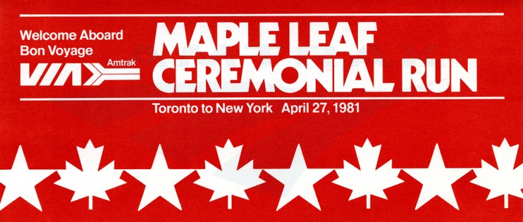 Inaugural <i>Maple Leaf</i> ticket, 1981.