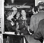 Jacqueline Kennedy Onassis in an Amcafe, 1978.