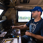 Locomotive engineer on the <i>Missouri River Runner</i>, 2016.