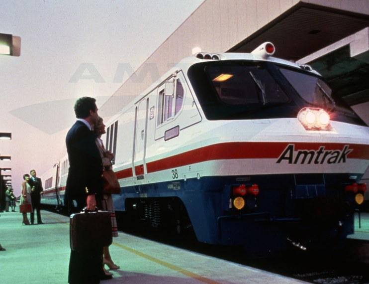 LRC train at a station, 1980s.