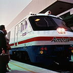 LRC train at a station, 1980s.