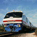 LRC train taking a curve, 1980s.