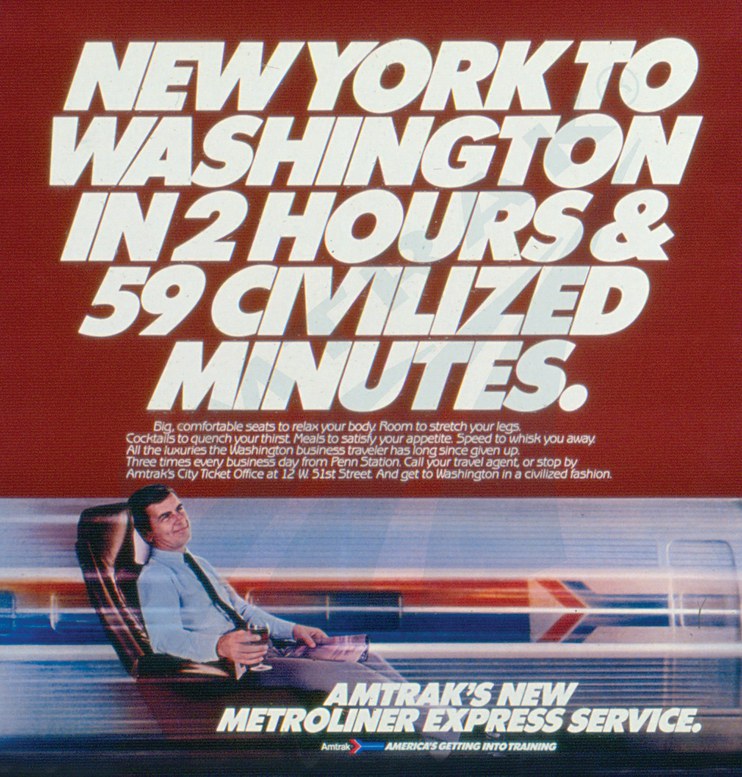 <i>Metroliner Service</i> advertisement, 1980s.