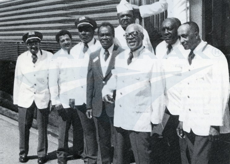Onboard Service employees in new uniforms, 1978.
