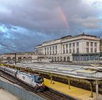 Rainbow over Baltimore Penn Station, 2014.