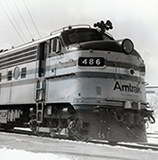 Side view of FL9 locomotive No. 486, 1982.