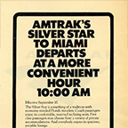 "<i>Silver Star</i>...More Convenient Hour" advertisement, 1972.