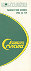 <i>Southern Crescent</i> Timetable, 1978.