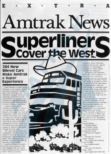 "Superliners Cover the West."