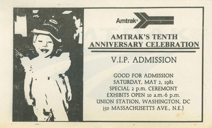 Tenth Anniversary ticket, 1981.