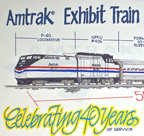 Amtrak 40th Anniversary Exhibit Train poster, 2011.