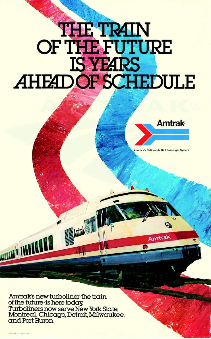 "Train of the Future" Turboliner poster, 1977.