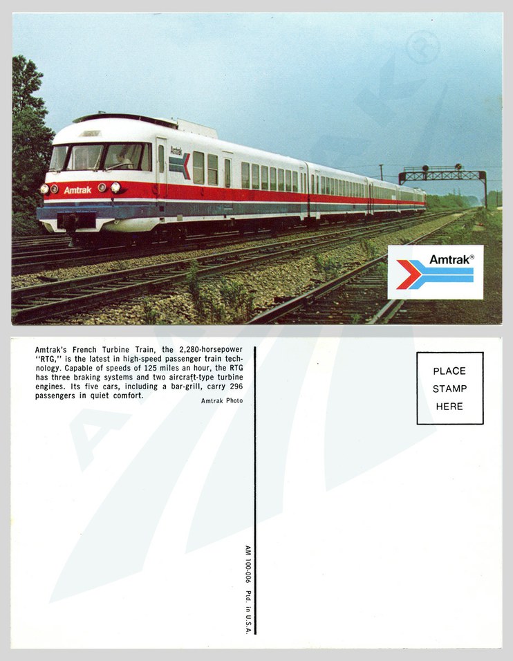 RTG Turboliner postcard, early 1970s.