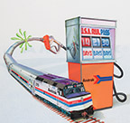 Unpublished Amtrak at the Gas Pump poster.