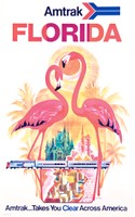 mtrak Florida poster from the 1970s